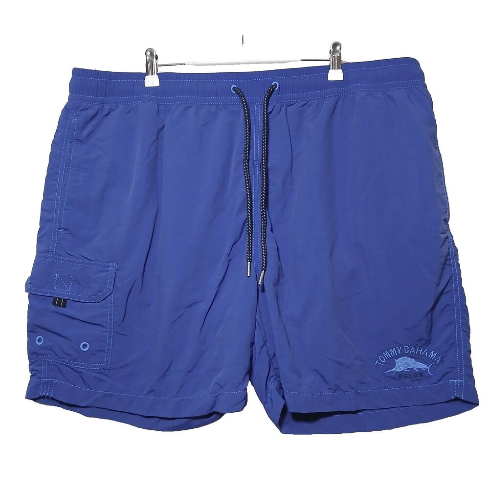 Tommy Bahama Shorts Men XL Blue Lined Relax Swim Trunks Swimwear Summer #954